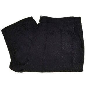 Lane Bryant 14/16 Loose Fit Pants Black on Black Cheetah Print Drawstring Waist